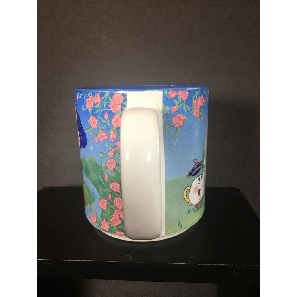 Disney Beauty And The Beast Mug Made In Japan Collector Coffee Cup Cogsworth Vtg - Picture 4 of 6